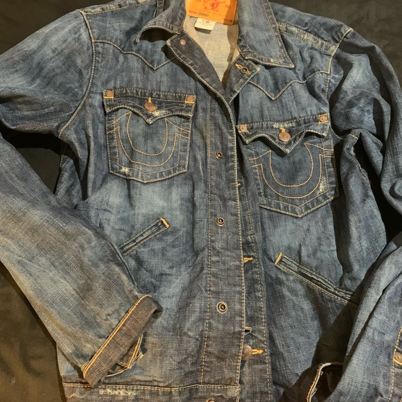MENS TRUE RELIGION JACKET LIKE NEW CONDITION 3X NOT TRUE TO SIZE FIXS MENS XL - Picture 2 of 5